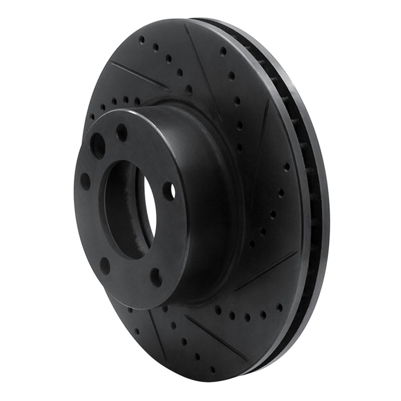 Mercedes-Benz G500 Brake Rotor (1) - Front Right - R1 Concepts - Drilled & Slotted - Black - `08-`18